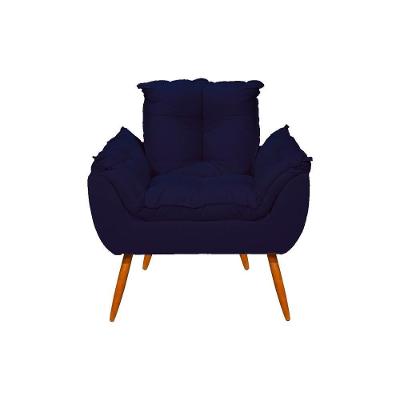 Poltrona Opala Cadeira Decorativa Balaqui Decor Azul-marinho