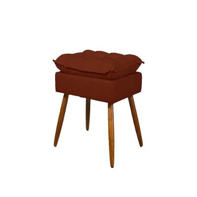 Puff Decorativo Pés Palito Opala Sala Balaqui Decor terracota
