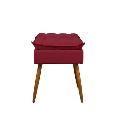 Puff Decorativo Pés Palito Opala Sala Balaqui Decor Marsala