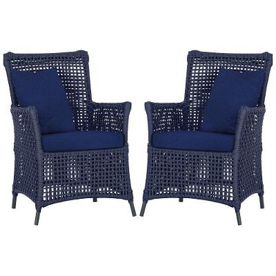 Poltronas Igapó Alumínio Pintura Preta Corda Náutica E10 Azul