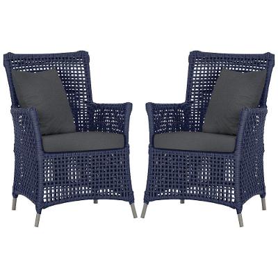 Poltronas Igapó Alumínio Micro Pintura Fendi Corda Náutica E Azul