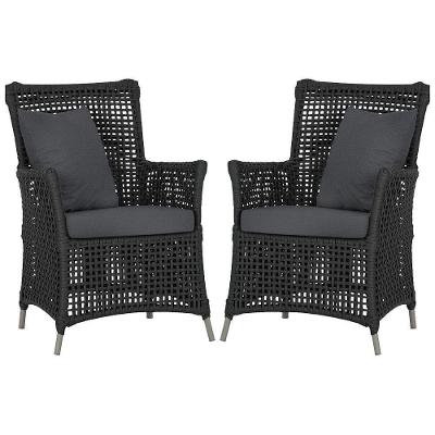 Poltronas Igapó Alumínio Micro Pintura Fendi Corda Náutica E Preto