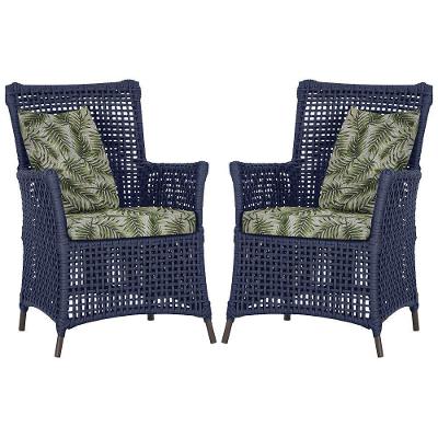 Poltronas Igapó Alumínio Pintura Marrom Corda Náutica E5 Azul