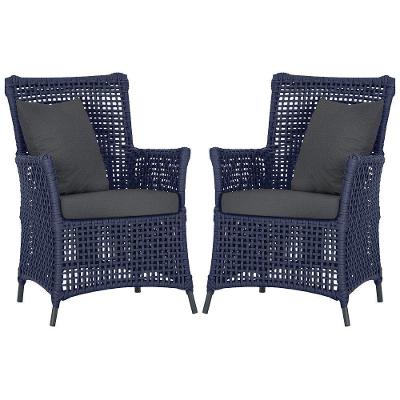 Poltronas Igapó Alumínio Pintura Preta Corda Náutica E11 Azul