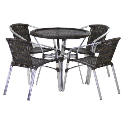 4 Cadeiras E Mesa Com Tampo Varanda Piscina Jardim Pedra Ferro