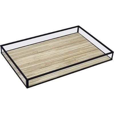Bandeja Decorativa Para Servir Home&co Vidro 3x20x30cm Bege