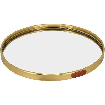 Bandeja Decorativa Para Servir Espelhado Metal 23x23cm Dourado