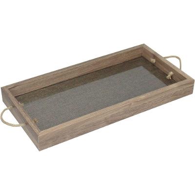 Bandeja Decorativa Para Servir Home&co Retangular Mdf 20x40x4cm Bege