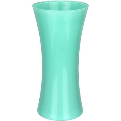 Vaso Decorativo Enfeite Casa Redondo Home&co Leitoso Vidro 25x12x12cm Verde