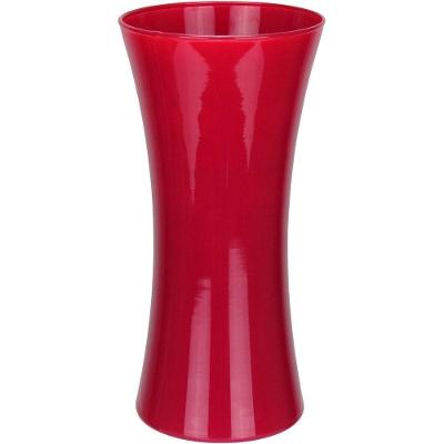 Vaso Decorativo Enfeite Casa Redondo Home&co Leitoso Vidro 25x12x12cm Vermelho