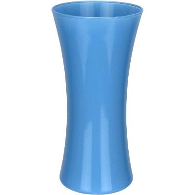 Vaso Decorativo Enfeite Casa Redondo Home&co Leitoso Vidro 25x12x12cm Azul