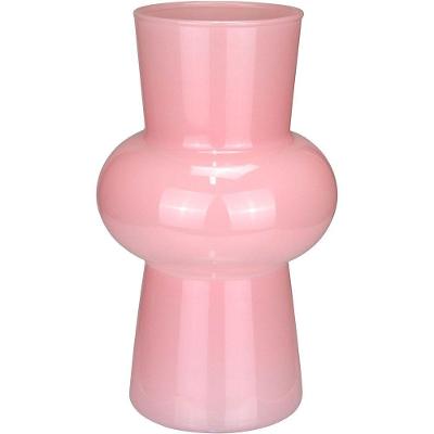 Vaso Decorativo Enfeite Casa Eclipse Home&co Leitoso Vidro 20x12x12cm Rosa