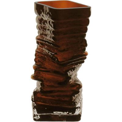 Vaso Decorativo Enfeite Casa Pedra Home&co Vidro 24x10x10cm âmbar
