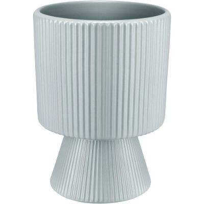 Cachepô Vaso Decorativo Planta Redondo Home&co Cerâmica 16x12x12cm Azul Claro