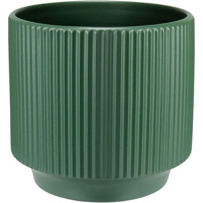 Cachepô Redondo Vaso Decorativo Planta Home&co Cerâmica 12x13x13cm Verde