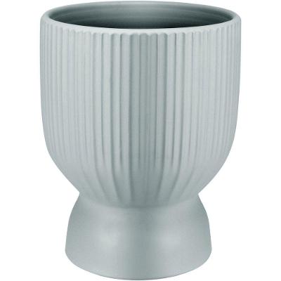Cachepô Vaso Decorativo Planta Redondo Home&co Cerâmica 18x14x14cm Cinza