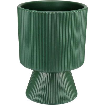 Cachepô Vaso Decorativo Planta Redondo Home&co Cerâmica 16x12x12cm Verde