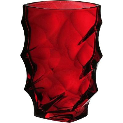 Vaso Decorativo Enfeite Casa Ondas Home&co Vidro 19x12x12cm Vermelho