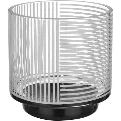 Vaso Decorativo Enfeite Casa Listras Home&co Vidro 12x12x12cm Transparente