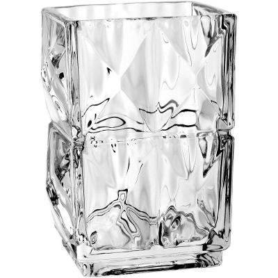 Vaso Decorativo Enfeite Casa Retangular Home&co Eco Crystal 13x9x9cm Transparente