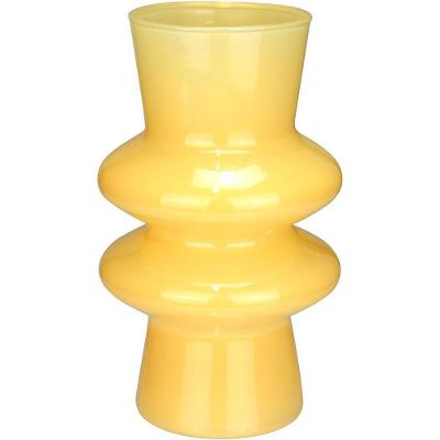 Vaso Decorativo Enfeite Casa Eclipse Home&co Leitoso Vidro 20x12x12cm Creme