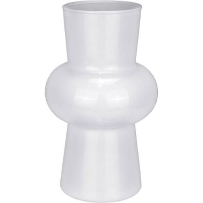 Vaso Decorativo Enfeite Casa Eclipse Home&co Leitoso Vidro 20x12x12cm Branco
