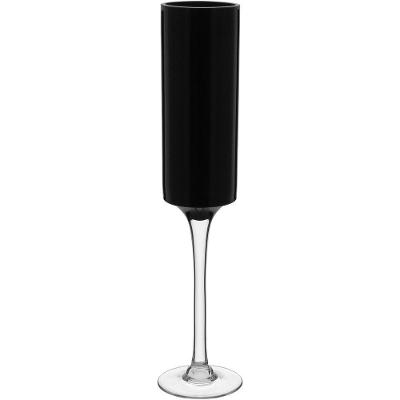 Vaso Decorativo Enfeite Casa Vidro 51x10x10cm Preto