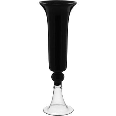 Vaso Decorativo Enfeite Casa Vidro 50x16x16cm Preto