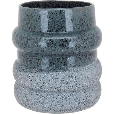 Vaso Decorativo Enfeite Casa Cerâmica 19x18x18cm Cinza