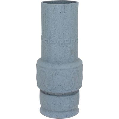 Vaso Decorativo Enfeite Casa Cerâmica 42x17x17cm Cinza