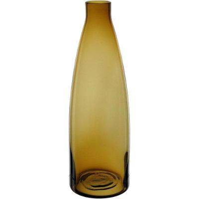 Vaso Decorativo Enfeite Casa Garrafa Home&co Vidro 27x9x9cm âmbar