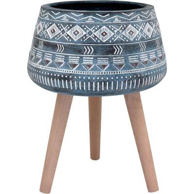 Cachepô Resina 52x40x40cm Cinza Vaso Decorativo Enfeite Casa Planta