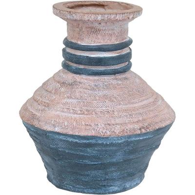 Vaso Decorativo Enfeite Casa Resina 38x33x33cm Cinza