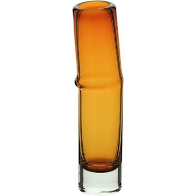 Vaso Decorativo Enfeite Casa Vidro 25x6x6cm âmbar
