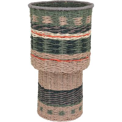 Vaso Decorativo Enfeite Casa Fibra 58x32x32cm Verde