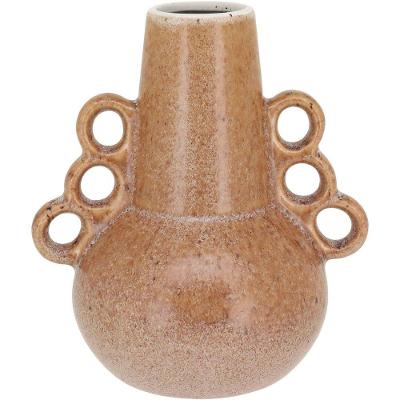 Vaso Decorativo Enfeite Casa Cerâmica 19x17x17cm Bege