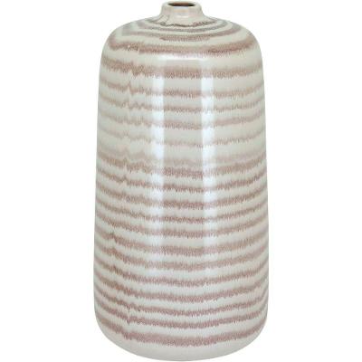 Vaso Decorativo Enfeite Casa Cerâmica 27x14x14cm Creme