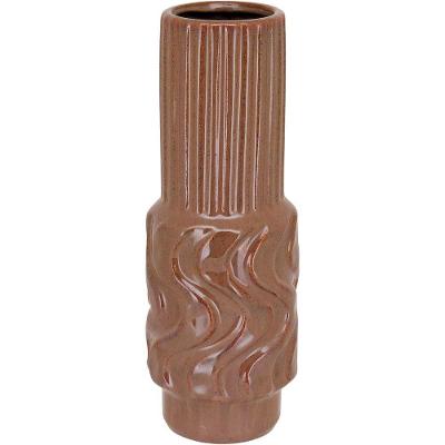 Vaso Decorativo Enfeite Casa Cerâmica 30x10x10cm Bege