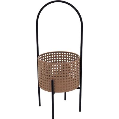 Cachepô Metal 50x18x18cm Bege Vaso Decorativo Planta