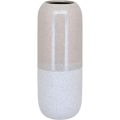 Vaso Decorativo Enfeite Casa Cerâmica 40x15x15cm Marfim