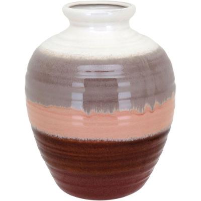 Vaso Decorativo Enfeite Casa Cerâmica 26x20x20cm Marrom