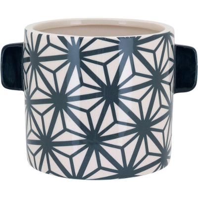 Cachepô Cerâmica 11x15x15cm Azul Vaso Decorativo Planta