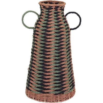Vaso Decorativo Enfeite Casa Fibra 40x22x22cm Color
