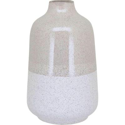 Vaso Decorativo Enfeite Casa Cerâmica 30x18x18cm Marfim