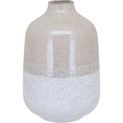 Vaso Decorativo Enfeite Casa Cerâmica 24x16x16cm Marfim