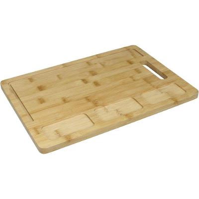 Tábua De Corte 3 Reservatorios E Sulco Home&co Retangular Bambu 1x38x27cm Natural