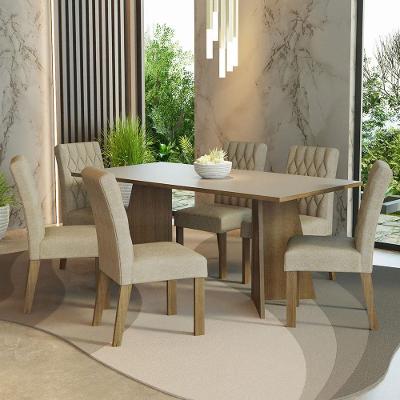 Conjunto Sala Jantar Mesa Madeira 6 Cadeiras Madesa