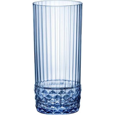 Jogo 6 Copos Long Drink Bormioli Rocco America 20s Vidro 490ml 16x7x7cm Azul