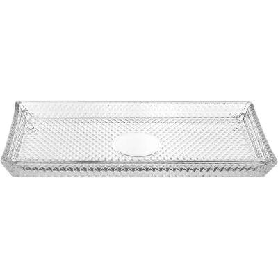 Prato Retangular Home&co Vidro 2x28x14cm Transparente Bandeja Para Servir