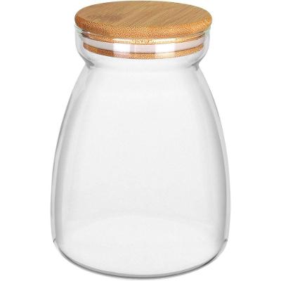 Pote Porta Mantimentos Home&co Com Tampa Bambu Borossilicato 1,1l 15x8x8cm Transparente